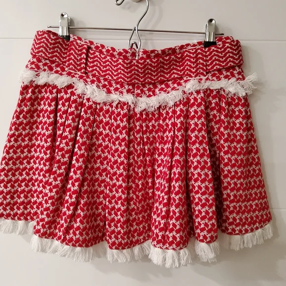 DoDo Bar Or Jacquard Knit Belted Mini Skirt Size S - Picture 4 of 9